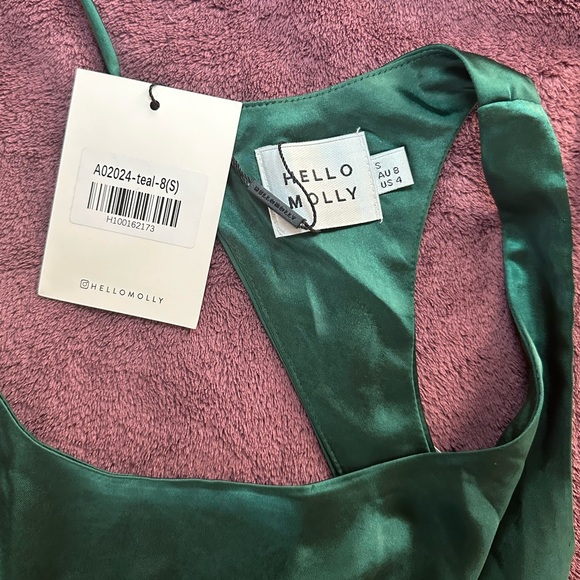 Hello Molly - Teal Midi Satin Dress (US 4) - Picture 6 of 8